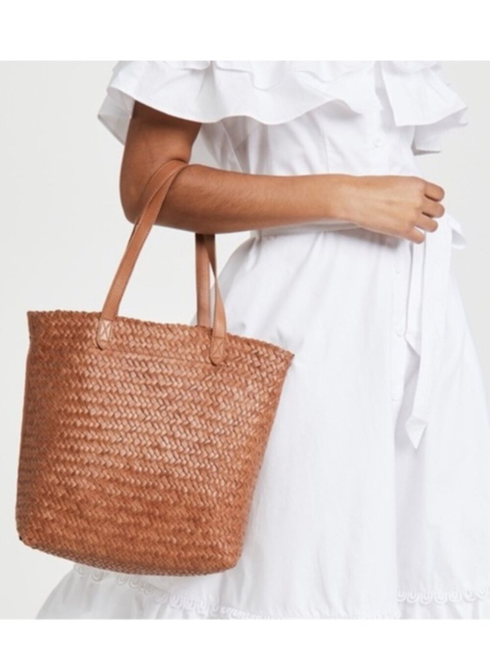 Madewell Brown Woven Tote "EUC" - Picture 15 of 16